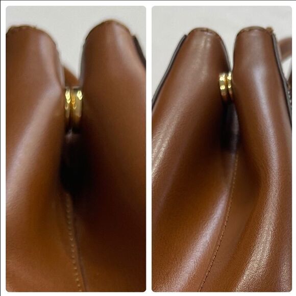 R.L.L Ralph Laure 💯% Cow Leather Tri-Color Colorblock Handbag - Picture 12 of 16